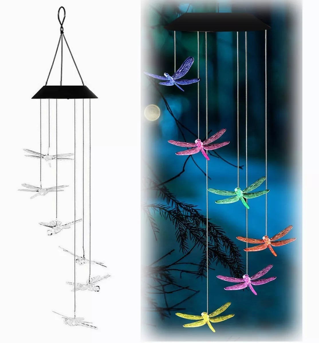 Campana de viento LED Mariposas y Colibrís